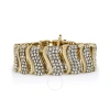 HAUS OF BRILLIANCE HAUS OF BRILLIANCE 14K YELLOW GOLD 15.0 CTTW DIAMOND CHEVRON WAVE 7.25" INCH LINK BRACELET (J-K COLO