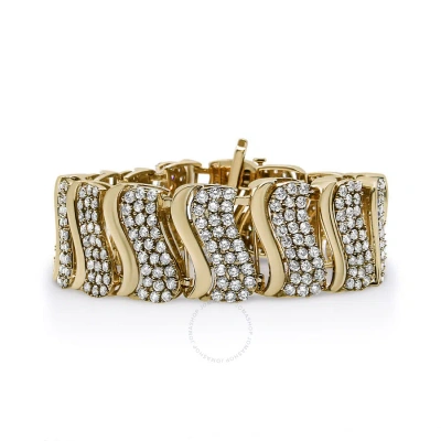 Haus Of Brilliance 14k Yellow Gold 15.0 Cttw Diamond Chevron Wave 7.25" Inch Link Bracelet (j-k Colo