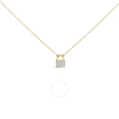 Haus Of Brilliance 14k Yellow Gold 1/6 Cttw Diamond Lock Pendant 18" Necklace (i-j Color