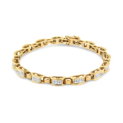 Haus Of Brilliance 14k Yellow Gold 2 1/2 Cttw Princess-cut Diamond Link Tennis Bracelet