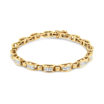 Haus Of Brilliance 14k Yellow Gold 2 1/2 Cttw Princess-cut Diamond Link Tennis Bracelet
