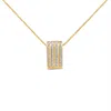 Haus Of Brilliance 14k Yellow Gold 2 1/3 Cttw Princess Cut Diamond Block Pendant Necklace In Yellow