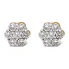 Haus Of Brilliance 14k Yellow Gold 2.0 Cttw Diamond Floral Cluster Stud Earring With Screw Back In Yellow
