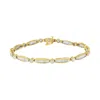 Haus Of Brilliance 14k Yellow Gold 2.0 Cttw Round Brilliant-cut & Baguette Cut Diamond Bezel And Tapered Link 7" Tennis In Yellow