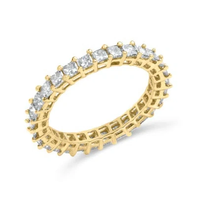Haus Of Brilliance 14k Yellow Gold 2.00 Cttw Shared Prong Set Princess Cut Diamond Eternity Band Ring