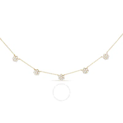Haus Of Brilliance 14k Yellow Gold 2.00 Cttw Diamond Cluster 18" Station Necklace (i-j Color
