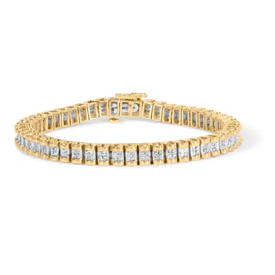 Haus Of Brilliance 14k Yellow Gold 2.00 Cttw Princess-cut Diamond Classic Link 7" Bracelet