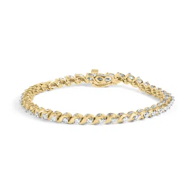 Haus Of Brilliance 14k Yellow Gold 3 1/8 Cttw Diamond Swirl Link Bracelet