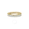 HAUS OF BRILLIANCE HAUS OF BRILLIANCE 14K YELLOW GOLD 3.0 CTTW SHARED PRONG-SET PRINCESS-CUT DIAMOND ETERNITY BAND RING
