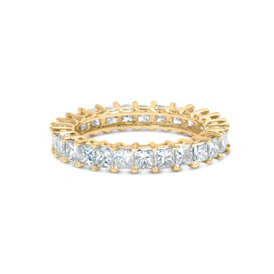 Haus Of Brilliance 14k Yellow Gold 3.0 Cttw Shared Prong-set Princess-cut Diamond Eternity Band Ring