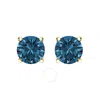 Haus Of Brilliance 14k Yellow Gold 3.00 Cttw Blue Lab Grown Diamond Stud Earrings With Screw Backs In Yellow