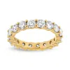 Haus Of Brilliance 14k Yellow Gold 3.00 Cttw Shared Prong Set Round Cut Diamond Eternity Band In Yellow