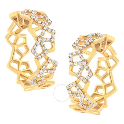 Haus Of Brilliance 14k Yellow Gold 3/4 Cttw Diamond Honeycomb Hoop Earrings (g-h Color
