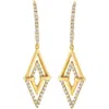 Haus Of Brilliance 14k Yellow Gold 3/8 Cttw Double Triangle Drop And Dangle Diamond Earrings (g-h In Gold