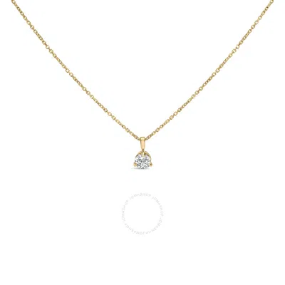 Haus Of Brilliance 14k Yellow Gold 3/8 Cttw 3 Prong Martini Set Round Diamond Solitaire Pendant Neck