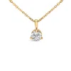 Haus Of Brilliance 14k Yellow Gold 3/8 Cttw 3 Prong Martini Set Round Diamond Solitaire Pendant Necklace In Yellow