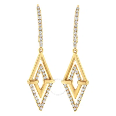 Haus Of Brilliance 14k Yellow Gold 3/8 Cttw Double Triangle Drop And Dangle Diamond Earrings (g-h