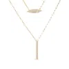 Haus Of Brilliance 14k Yellow Gold 3/8 Cttw Two-strand Marquise And Bar Charm Paper Clip Link Pendant Necklace -18" And In Yellow