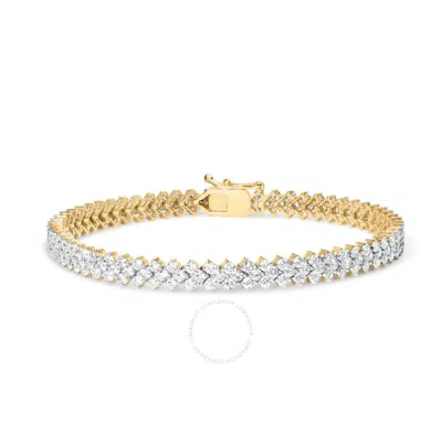 Haus Of Brilliance 14k Yellow Gold 4.00 Cttw Diamond Trio Cluster Link Bracelet (h-i Color