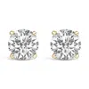 Haus Of Brilliance 14k Yellow Gold 4.0 Cttw Round Lab Grown Diamond Solitaire Stud Earrings With Scr In White