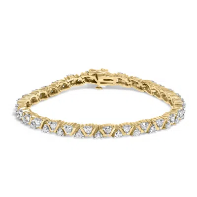 Haus Of Brilliance 14k Yellow Gold 4.00 Cttw Diamond Triangle Link Tennis Bracelet