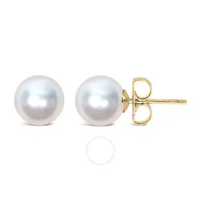 Haus Of Brilliance 14k Yellow Gold 4.5-5mm Cultured Freshwater Pearl Solitaire Stud Earrings