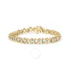 HAUS OF BRILLIANCE HAUS OF BRILLIANCE 14K YELLOW GOLD 5.00 CTTW ROUND-CUT DIAMOND X-LINK 7.5" BRACELET (J-K COLOR