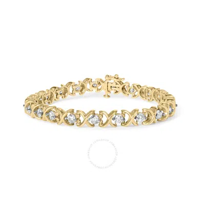 Haus Of Brilliance 14k Yellow Gold 5.00 Cttw Round-cut Diamond X-link 7.5" Bracelet (j-k Color