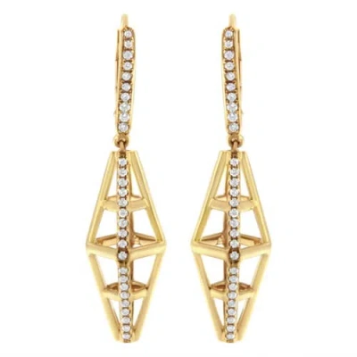 Haus Of Brilliance 14k Yellow Gold 5/8 Cttw Diamond Geometrical Pillar Drop And Dangle Earrings