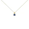 Haus Of Brilliance 14k Yellow Gold 5x5 Mm Square Shaped Blue Sapphire Solitaire Pendant Necklace In Yellow