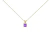 Haus Of Brilliance 14k Yellow Gold 5x5 Mm Square Shaped Purple Amethyst Solitaire Pendant Necklace In Gold