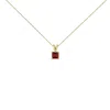 Haus Of Brilliance 14k Yellow Gold 5x5 Mm Square Shaped Red Garnet Solitaire Pendant Necklace In Gold
