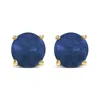 Haus Of Brilliance 14k Yellow Gold 5x5mm Round Blue Sapphire Solitaire Stud Earrings