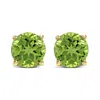 Haus Of Brilliance 14k Yellow Gold 5x5mm Round Green Peridot Solitaire Stud Earrings In Gold