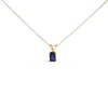 Haus Of Brilliance 14k Yellow Gold 6x4mm Emerald Cut Blue Sapphire Solitaire Pendant Necklace In Gold