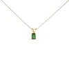 Haus Of Brilliance 14k Yellow Gold 6x4mm Emerald Cut Green Emerald Solitaire Pendant Necklace In Yellow