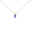 Haus Of Brilliance 14k Yellow Gold 6x4mm Emerald Cut Purple Amethyst Solitaire Pendant Necklace In Yellow