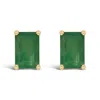 Haus Of Brilliance 14k Yellow Gold 6x4mm Emerald Shaped Emerald Solitaire Stud Earrings In Gold