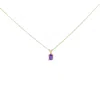 Haus Of Brilliance 14k Yellow Gold 6x4mm Oval Shaped Purple Amethyst Solitaire Pendant Necklace In Gold