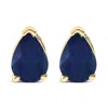 Haus Of Brilliance 14k Yellow Gold 6x4mm Pear Shaped Blue Sapphire Solitaire Stud Earrings In Yellow