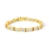 Haus Of Brilliance 14k Yellow Gold 7.0 Cttw Baguette Cut Diamond Alternating Box And Wave Link Bracelet In Gold