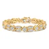 Haus Of Brilliance 14k Yellow Gold 8 1/5 Cttw Baguette And Princess-cut Diamond Geometric Twist Link Bracelet In Yellow