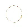 Haus Of Brilliance 14k Yellow Gold Alternating Red Ruby And White Diamond Bezel Station Chain Bracelet
