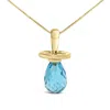 Haus Of Brilliance 14k Yellow Gold And Blue Quartz Pacifier Pendant Necklace In Gold