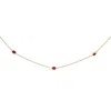 Haus Of Brilliance 14k Yellow Gold Bezel Set 4x3 Mm Oval Red Ruby Station Necklace - 18 Inches In Gold