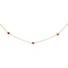 Haus Of Brilliance 14k Yellow Gold Bezel Set 4x3 Mm Oval Red Ruby Station Necklace In Gold