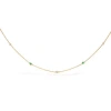 Haus Of Brilliance 14k Yellow Gold Bezel Set Alternating Green Emerald And Diamond Station Necklace In Yellow