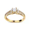 Haus Of Brilliance 14k Yellow Gold Diamond 5/8 Cttw Princess Diamond Split Shank And Milgrain Engagement Ring In Yellow
