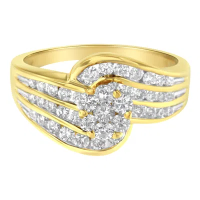 Haus Of Brilliance 14k Yellow Gold Diamond Cocktail Bypass Ring In Silver