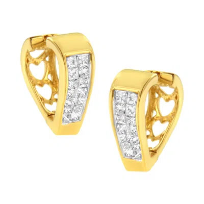 Haus Of Brilliance 14k Yellow Gold Diamond Huggy Earrings